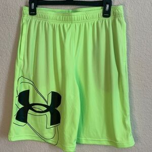 new under armour shorts youth XL loose athletic drawstring yellow boys